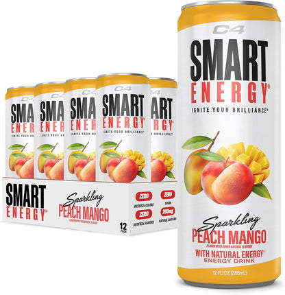 C4 Smart Energy Drinks Variety Pack, Sugar Free Performance Fuel & Nootropic Brain Booster, Coffee Substitute or Alternative, 4 Flavor Berry Breeze Variety (Pack of 24)