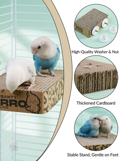 7.3 Inch Paper Bird Toys, Bird Platform, Parrot Toy, Help Birds Clean Beak, Release Stress, Reduce Boredom - Suitable for Budgie, Cockatiel, Lovebird, and Other Small to Medium-Sized Pet Birds