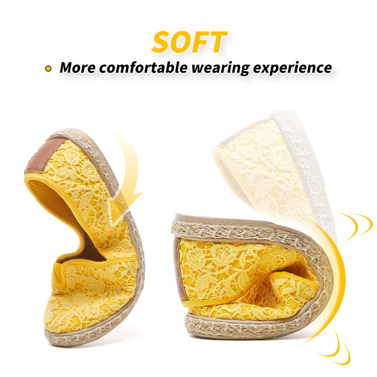 BABUDOG Women's Flats with Flower Embroideried,White Lace Ballet Flats,Comfortable Dress Flats