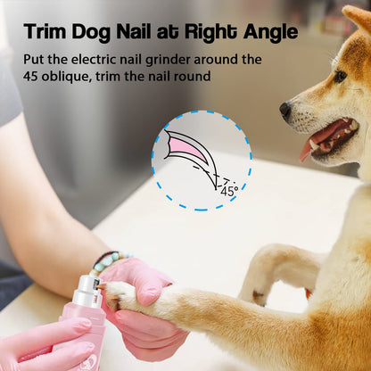 Casfuy Dog Nail Grinder Upgraded - Professional 2-Speed Whisper-Quiet Electric Pet Nail Trimmer Painless Paws Grooming & Smoothing for Small Medium Large Dogs & Cats (Dark Blue)