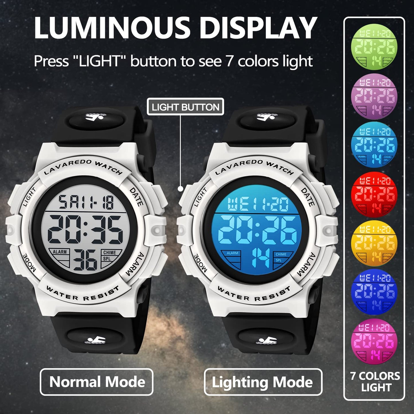 Kids Watch,Boys Watch for 3-15 Year Old Boys,Digital Sport Outdoor Multifunctional Chronograph LED 50 M Waterproof Alarm Calendar Analog Watch for Children with Silicone Band,Kids Gift