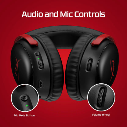 HyperX Cloud III – Wired Gaming Headset, PC, PS5, Xbox Series X|S, Angled 53mm Drivers, Spatial Audio, Memory Foam, Durable Frame, Ultra-Clear 10mm Mic, USB-C, USB-A, 3.5mm – Black/Red