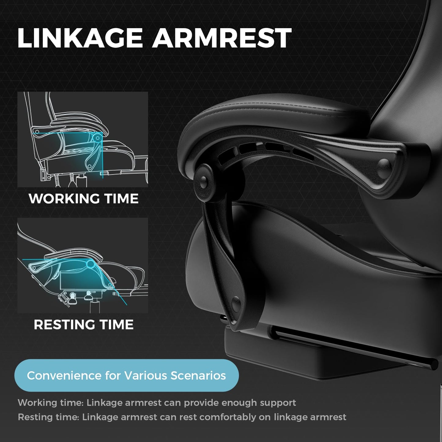 GTPLAYER Gaming Chair, Computer Chair with Footrest and Lumbar Support, Height Adjustable Game Chair with 360°-Swivel Seat and Headrest and for Office or Gaming (Pearl White)