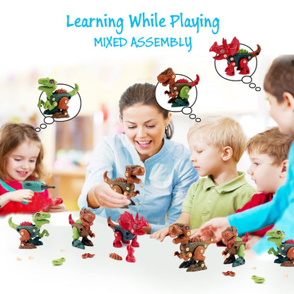 Dinosaur STEM Toys for Kids 3-5, Take Apart Dinosaur Toys with Electric Drill, Educational Building Toy & Construction Set, DIY Christmas Birthday Gifts for 3 4 5 6 7 8 Years Old Boys and Girls