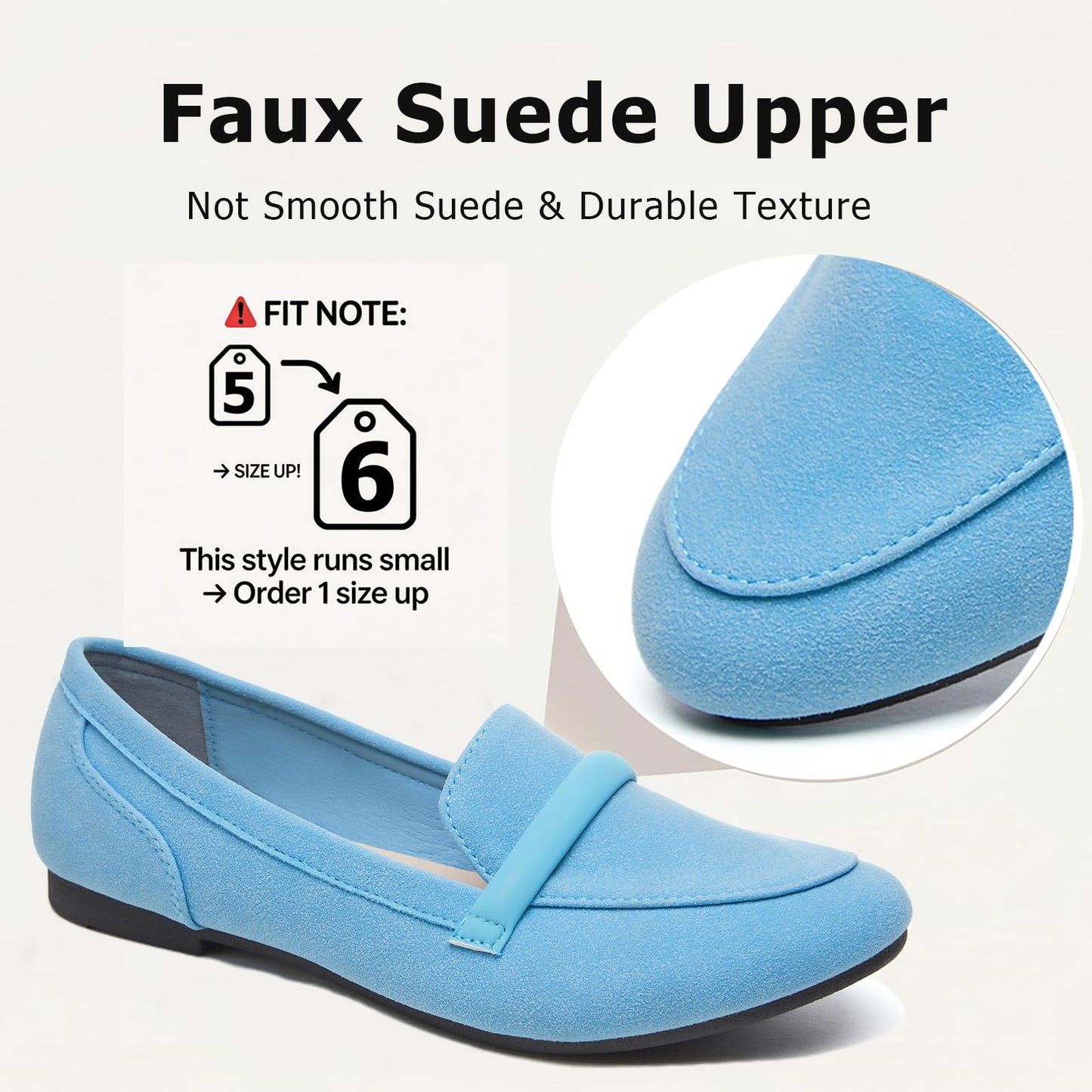 Women's Slip on Flats Shoes Runs Small Faux Suede Ballet Flats Fashion Business Casual Comfortable Flats Dressy Loafers for Women