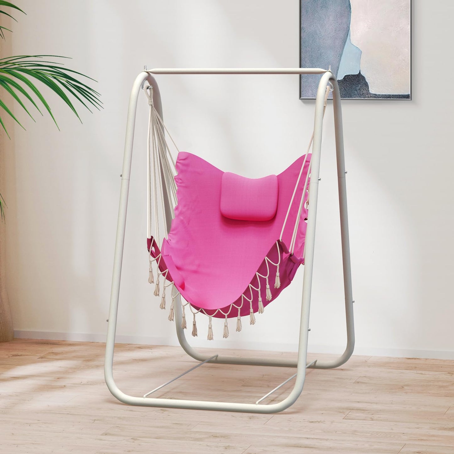 G TALECO GEAR Hammock Chair with Stand,Heavy-Duty and Rustproof Hanging Chair with Stand,Hammock Swing Chair Stand,for Indoor Outdoor Patio Yard Garden Porch (Grey)