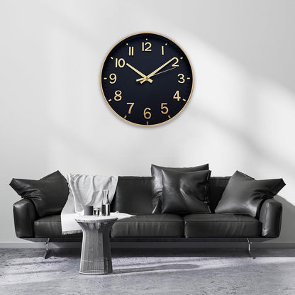 HZDHCLH Wall Clocks Battery Operated,Wall Clock Green,8 inch Wall Clock Silent Non Ticking Modern 3D Numbers for Kitchen Bedroom Living Room Office Classroom Decor
