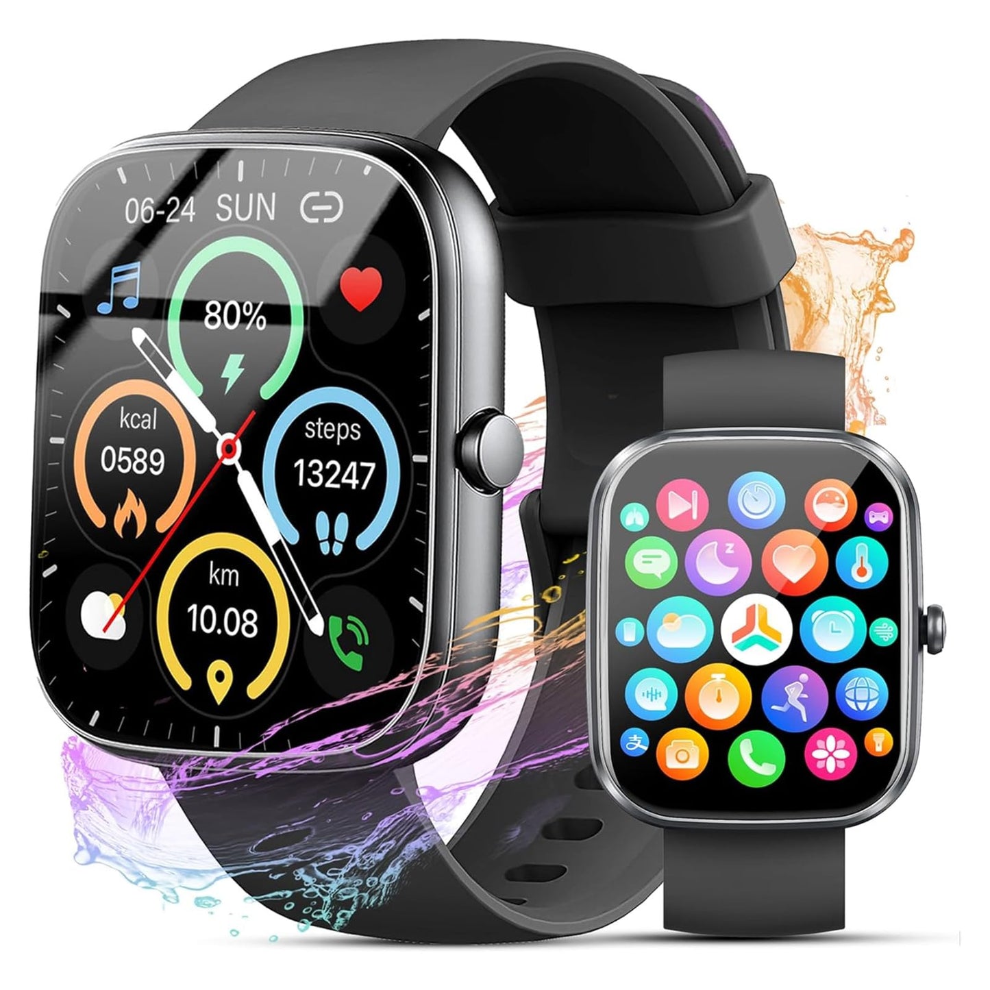 Smart Watch for Men Women, 1.91"Smartwatch with Answer/Make Call, Fitness Tracker with 100+ Sport Modes, Watches IP68 Waterproof/Heart Rate/Sleep Monitor/Pedometer, Activity Tracker for Android iOS