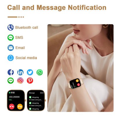 Smart Watch for Men Women Compatible with iPhone Samsung Android Phone 1.69 inch Full Touch Screen IP68 Waterproof Bluetooh Fitness Tracker Heart Rate/Sleep Monitor (Black)