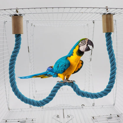 2 Pack Bird Hemp Rope Perch Swing, Bird Cage Stand Pole Accessories, Paw Grinding Standing Climbing Perch for Parrot, Parakeet, Budgies, Lovebirds(23.62"/60 cm)
