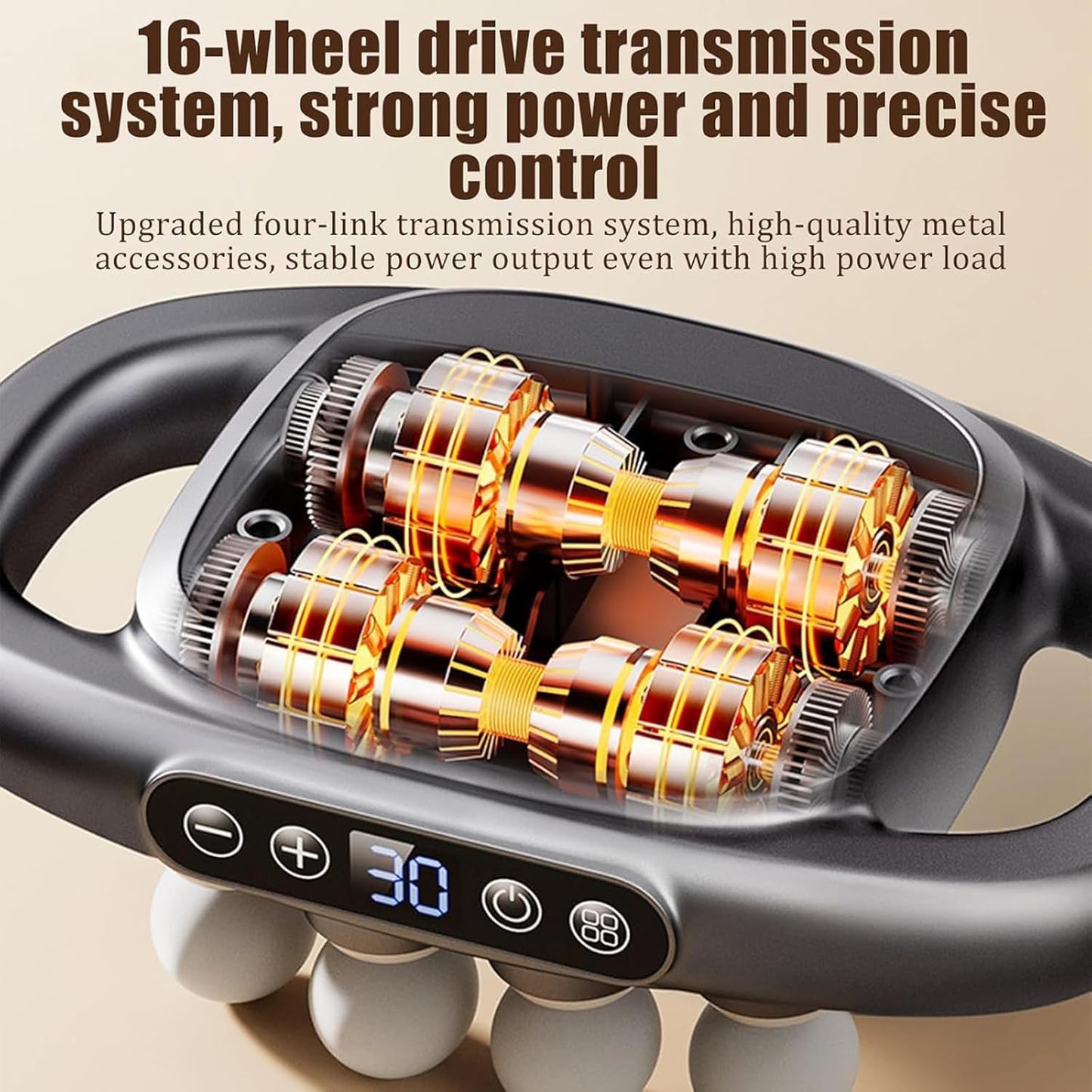 16 Head Deep Tissue Back Massager for Pain Relief, Multi Head Massager for Neck Shoulder, Massage Cushion with Red Light, Adjustable Intensity for Chair Home Office Car, Gifts for Men