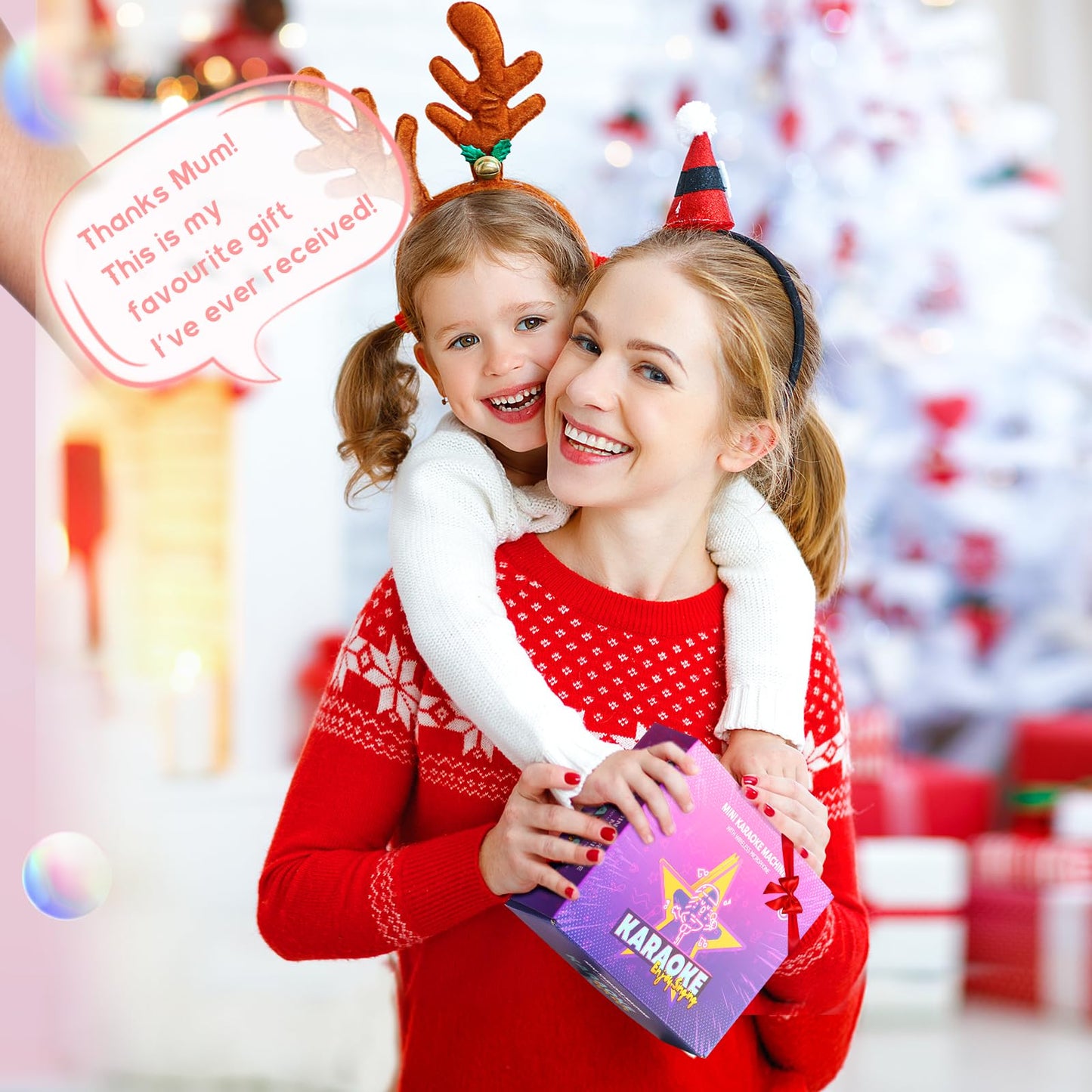 YLL Mini Karaoke Machine for Kids Adults, Portable Bluetooth Speaker with 2 Wireless Microphones, Trendy Birthday Gifts Toys for Girls Ages 3, 4, 5, 6, 7, 8, 9, 10+ Years Old Home Family Party (P-ink)
