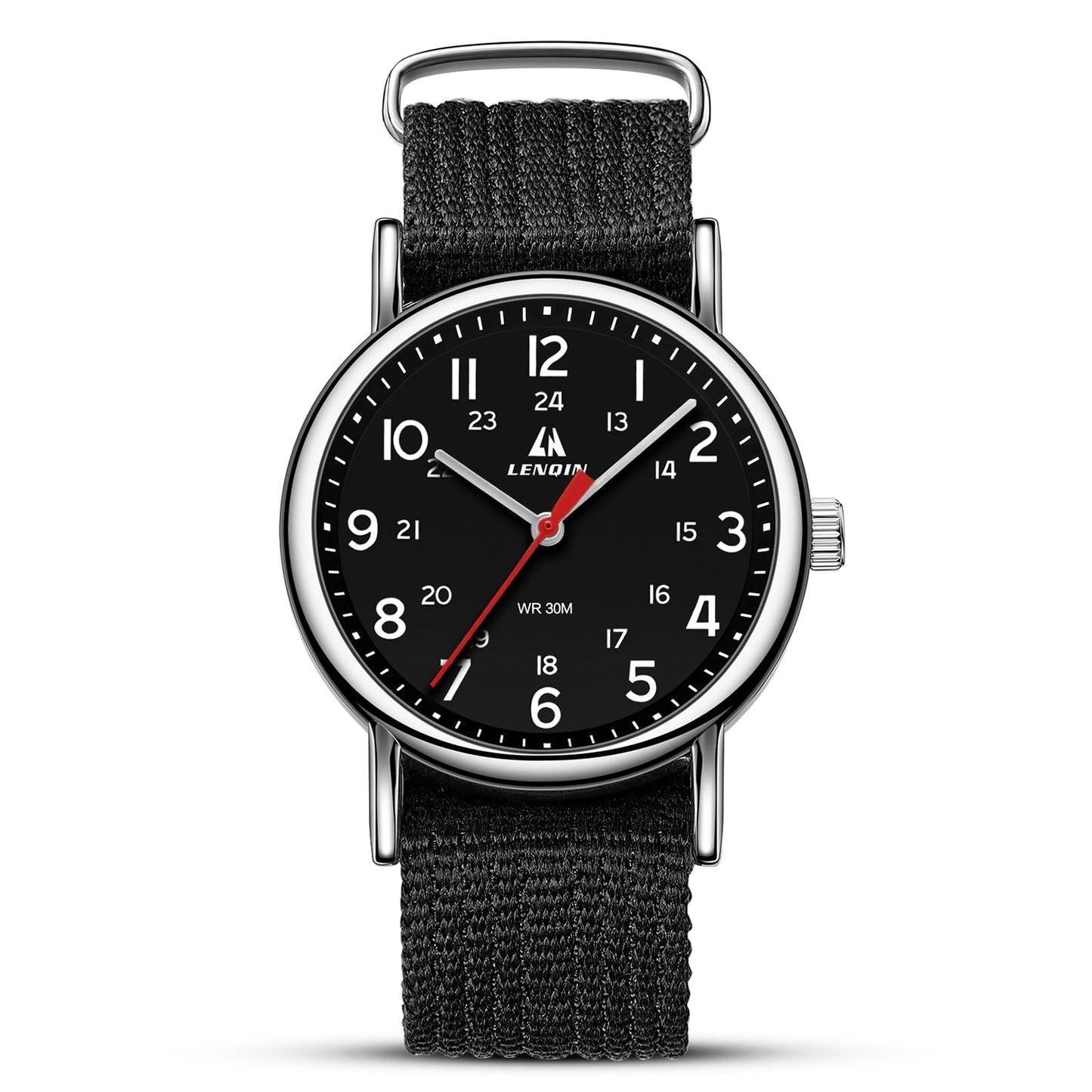 LN LENQIN Mens Watches Unisex Military Sport Nylon Strap Stylish Luminous Fashion Analog Quartz Watch for Men Waterproof Army Tactical Casual Wristwatch
