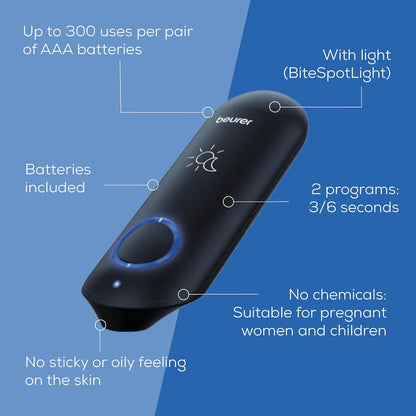 Beurer BR60 Insect Sting and Bite Relief, Bug Bite Healer for Chemical-Free Treatment of Insect Bites and Stings, Non-Toxic Natural Relief from Itching and Swelling, for Mosquito Bites