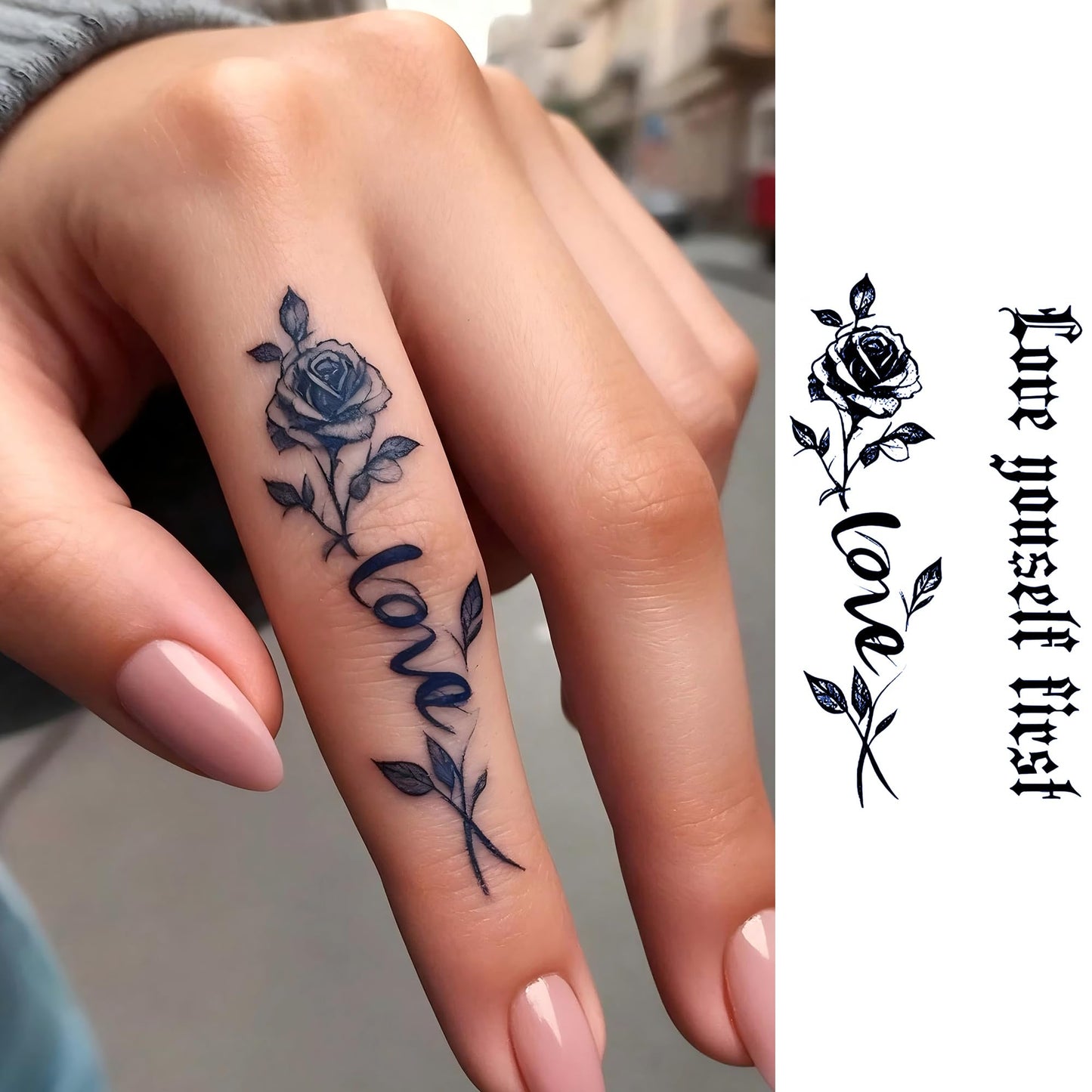 12 Sheets Beautiful Butterfly Flowers Temporary Tattoos For Women Feet Hands Body Art, Realistic Rose Peony Floral Fake Tattoo Sticker For Legs Ankle, Waterproof Lily Dreamcatcher Temp Tatoos Decals