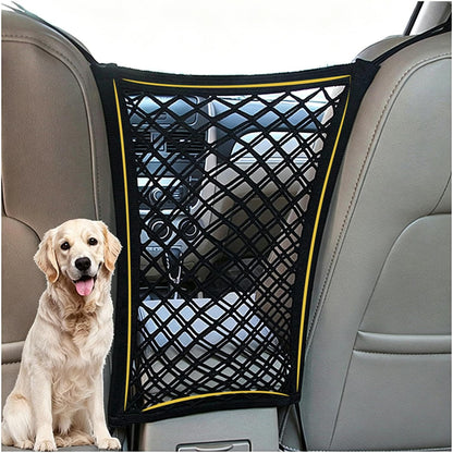 DYKESON Dog Car Barrier Net, Upgraded Pet Kids Divider with Mesh Organizer for Cars SUVs