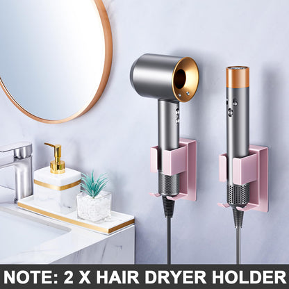 Hair Straightener Holder Wall Mounted Blow Dryer Holder, Blow Dryer and Curling Iron Holder, Hair Dryer and Straightener Holder, Bathroom Hair Tools Organizer and Storage (Black, 1Pc)