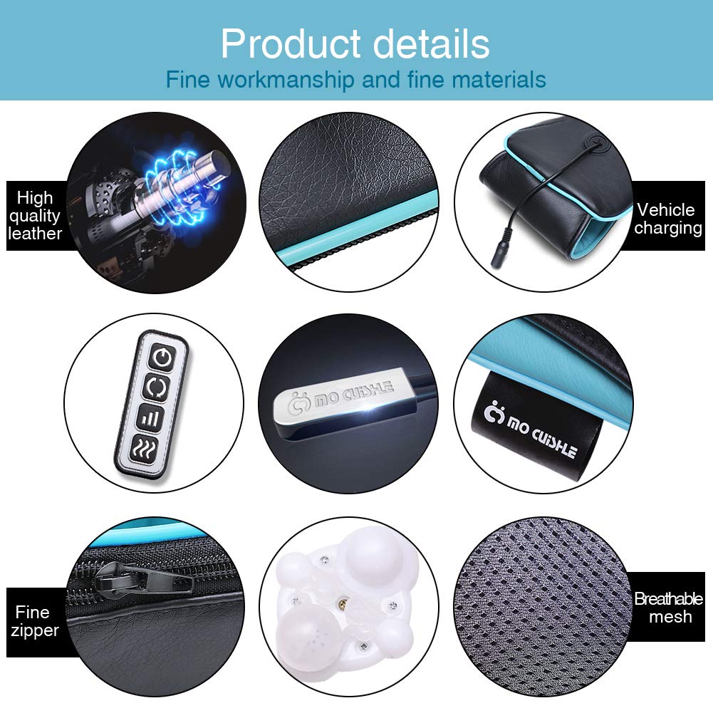 Mo Cuishle Women Men Gifts, Shiatsu Back Shoulder and Neck Massager with Heat, Electric Deep Tissue 4D Kneading Massage, Best Gifts for Mom Dad Wife Husband her Him, Christmas, Birthday (NOT Cordless)
