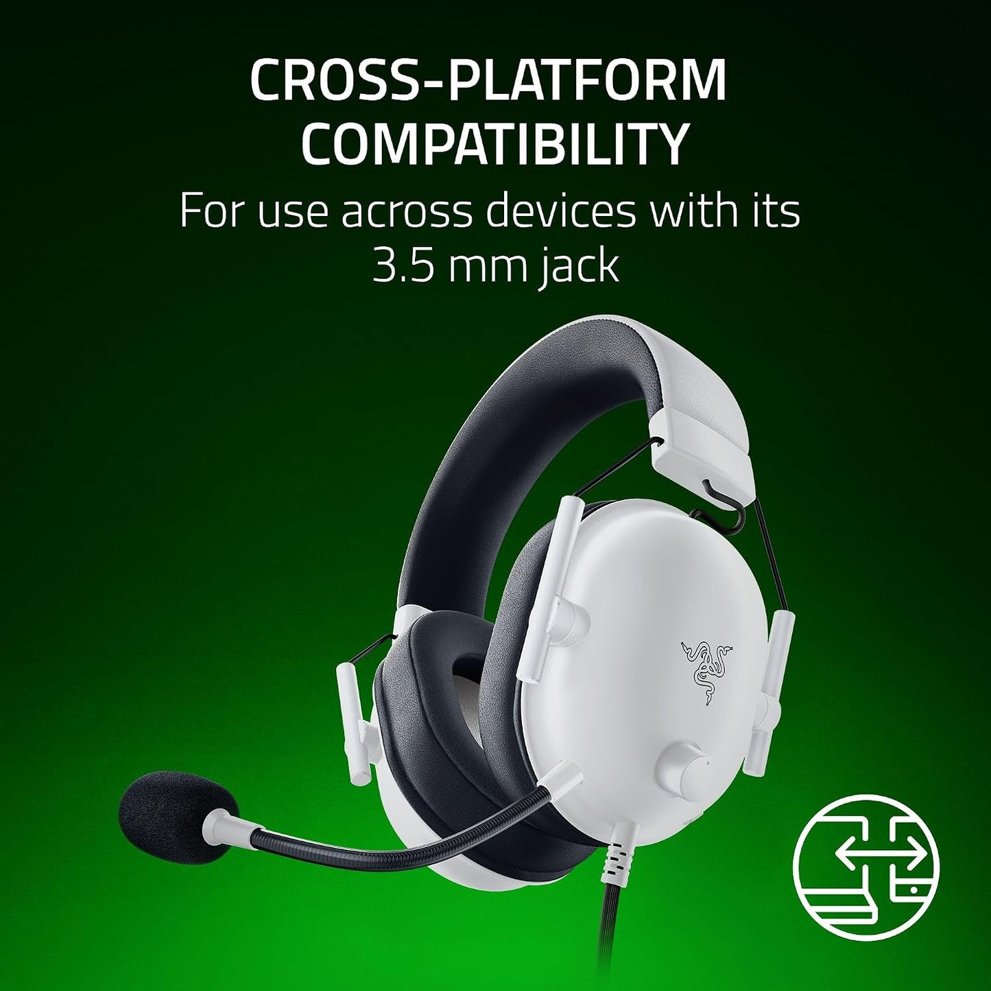 Razer BlackShark V2 X Gaming Headset: 7.1 Surround Sound - 50mm Drivers - Memory Foam Cushion - For PC, PS4, PS5, Switch - 3.5mm Audio Jack - Black