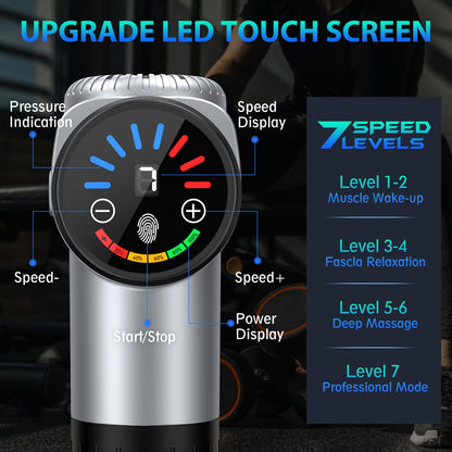 TOLOCO Massage Gun, Deep Tissue Back Massage for Athletes for Pain Relief, Percussion Massager with 10 Massages Heads & Silent Brushless Motor, Fathers Day Dad Gifts, Black