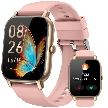 Smart Watches for Men Women, Fitness Tracker with Activity Counter/Sleep Monitor, IP68 Waterproof Smart Watch for Android iPhone iOS Compatible (Jet Black, 1.83)