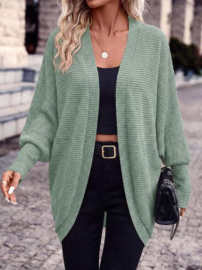 PRETTYGARDEN Batwing Long Sleeve Lightweight Cardigan Sweaters for Women | Casual Open Front Long Cardigans, Loose Fit Soft Ribbed Knit Light Weight Sweater, Fashion Early Fall Clothes, Travel Outfits