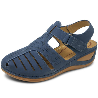 SHIBEVER Women's Wedge Sandals Summer: Closed Toe Sandals for Women Platform Dressy Wedge Size 5-11
