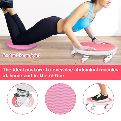 6 Caster Ab Roller, Ab Exercise Equipment with Knee Pads, Ab Roller Wheel for Core Exercise, Abdominal Strength Training for Home Gym, 360° Silent Ab Workout Equipment