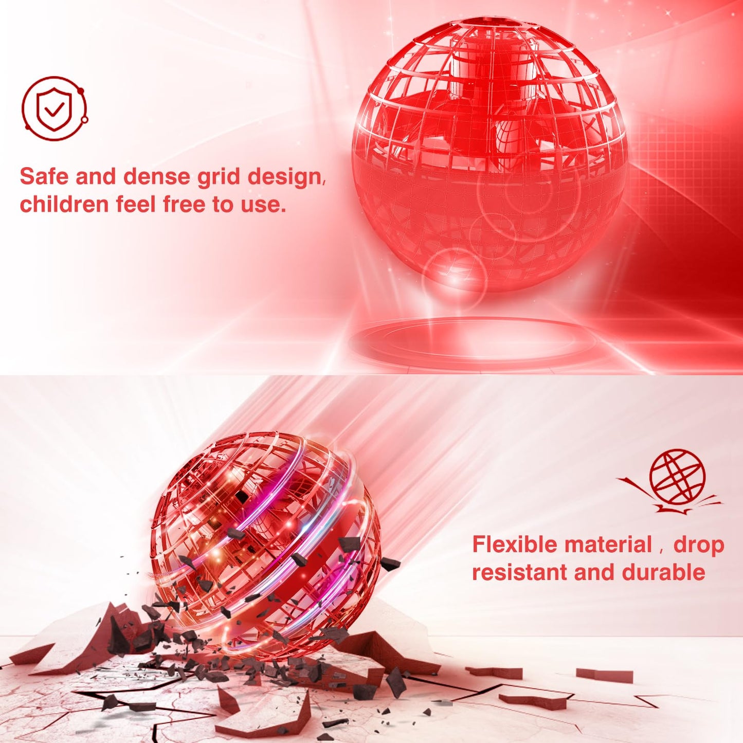 Ciniffo 2026 Upgraded Flying Orb Ball Toy with Dazzling Lights, Magic Hover Spinner, Cool Boomerang Hand Drone, Galaxy Ball Cosmic Globe, Indoor Outdoor Toys Gift for Kids 6 7 8 9 10+ Boys Girls