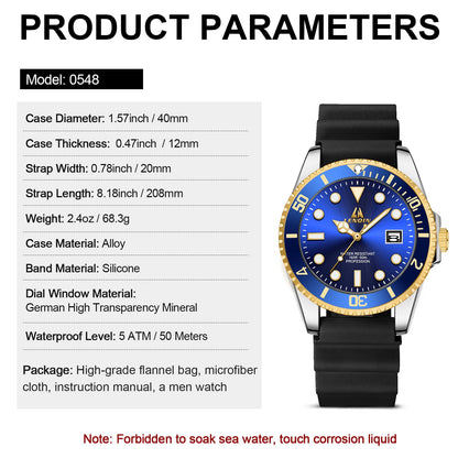 LN LENQIN Mens Watches Stainless Steel Waterproof Analog Quartz Watch for Men with Date Luminous Fashion Wristwatch
