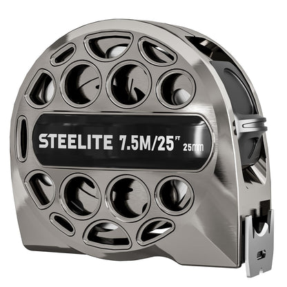 STEELITE Tape Measure 25'FT Stainless Steel Waterproof & Rustproof Retractable Measuring Tape with Hollow Design Carbon Fiber