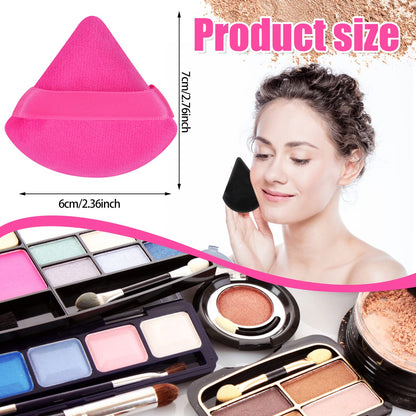 Pimoys 6 Pieces Powder Puff, Face Makeup Sponge Soft Velour Triangle Powder Puffs Beauty Sponge for Loose Powder (Black, Pink)