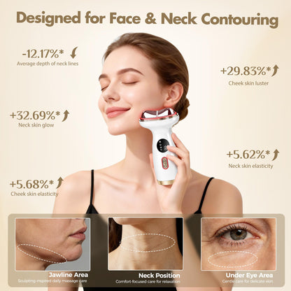 Red Light Therapy for Face, Electric Gua Sha Facial Massager, Microcurrent Facial Device for Tightening & Lifting, Warm Compress for Better Skincare Absorption & Cold Compress for Depuffing