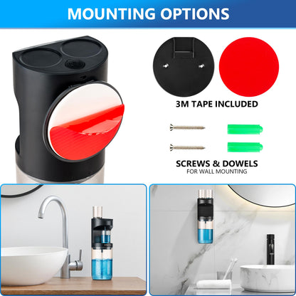 ZOFGENOW Automatic Mouthwash Dispenser for Bathroom,Bathroom Accessories 19.4 Fl Oz Dispensers with Magnetic Cups,Wall Mounted Dispenser,Suitable for All Age Groups,White