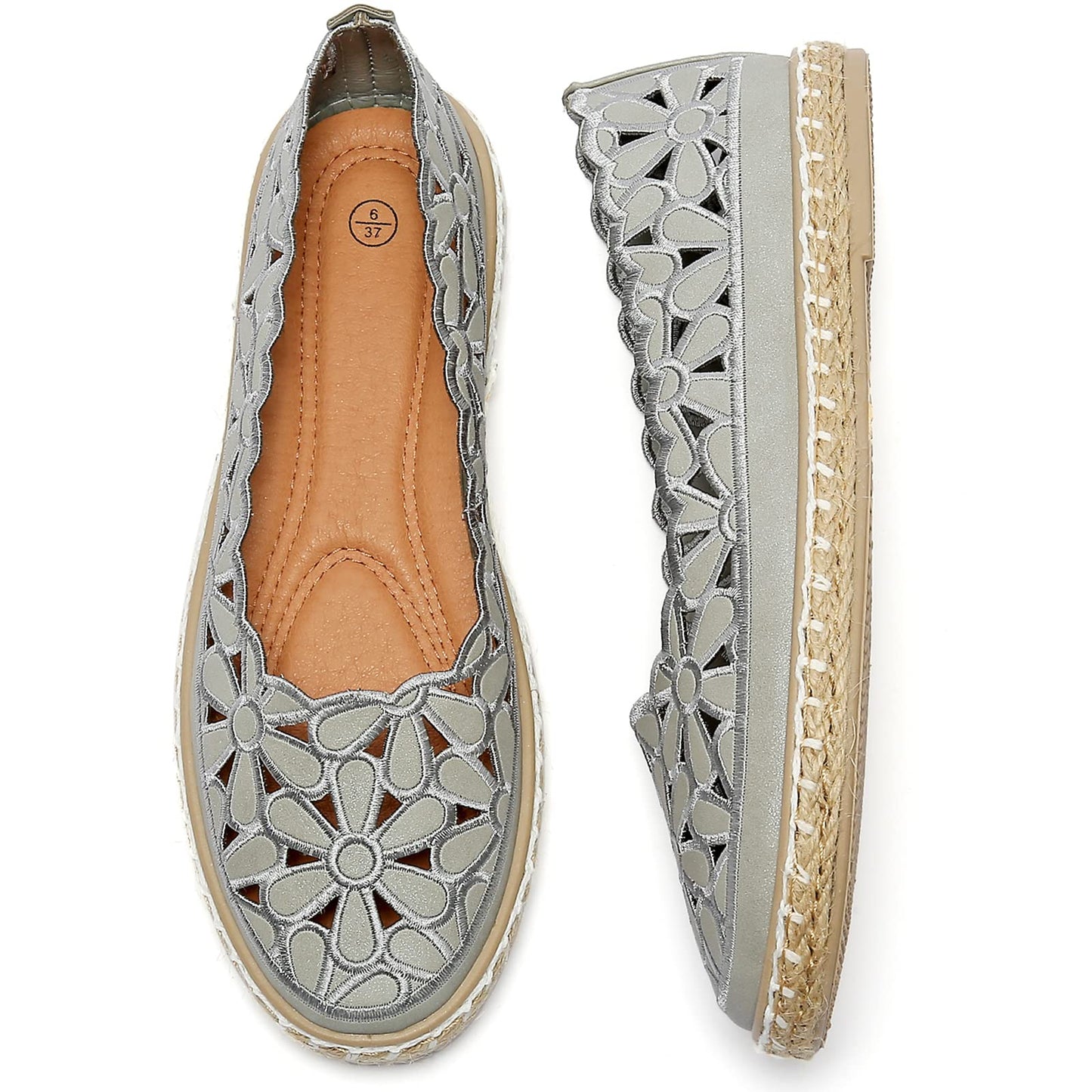 HEAWISH Women’s Ballet Flat Daisy Round Toe Dress Shoes Casual Slip On Rope Loafer