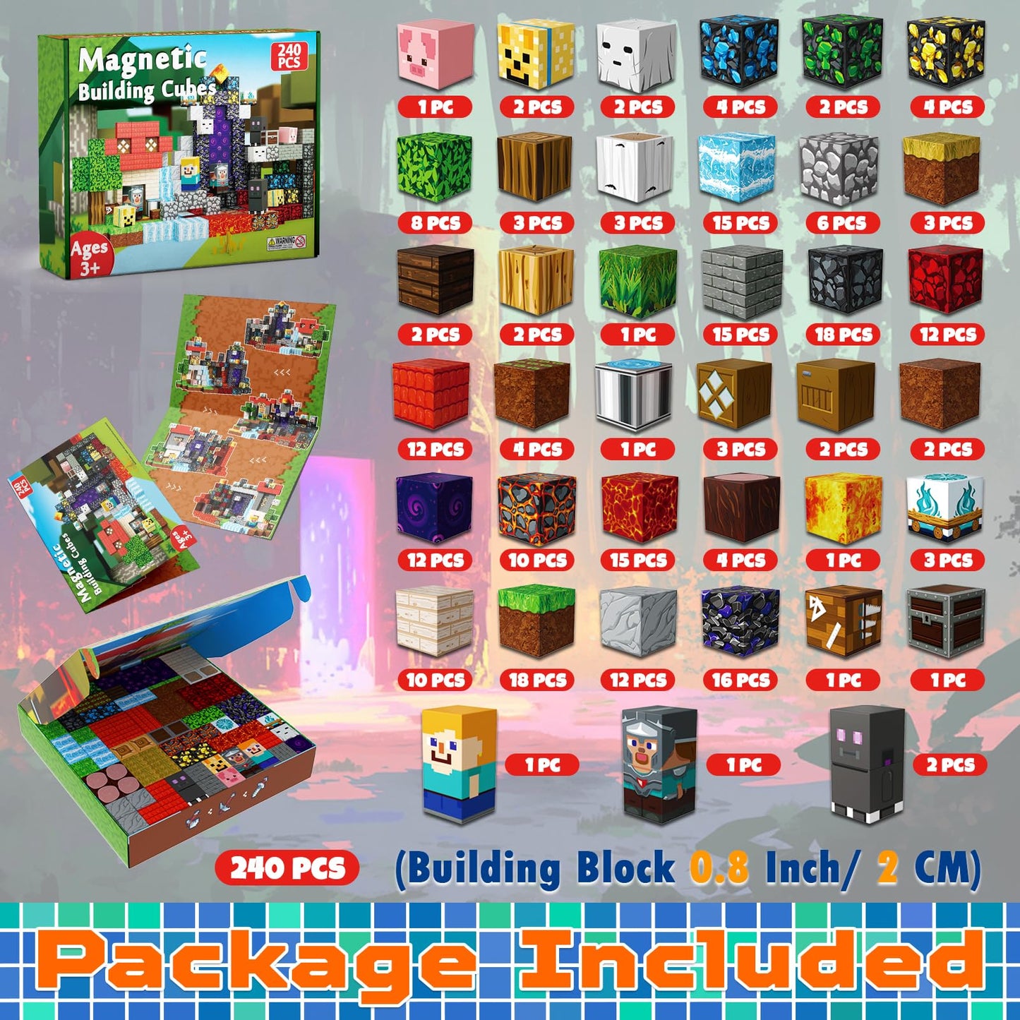 Magneverse Magnetic Blocks - 150 PCS Magnetic Building Blocks for Kids, Magnet Building Cubes for Boys Girls, STEM Montessori Sensory Toys Stacking for 3 4 5 6 7 8 9 10 11 12 13 Birthday Gift