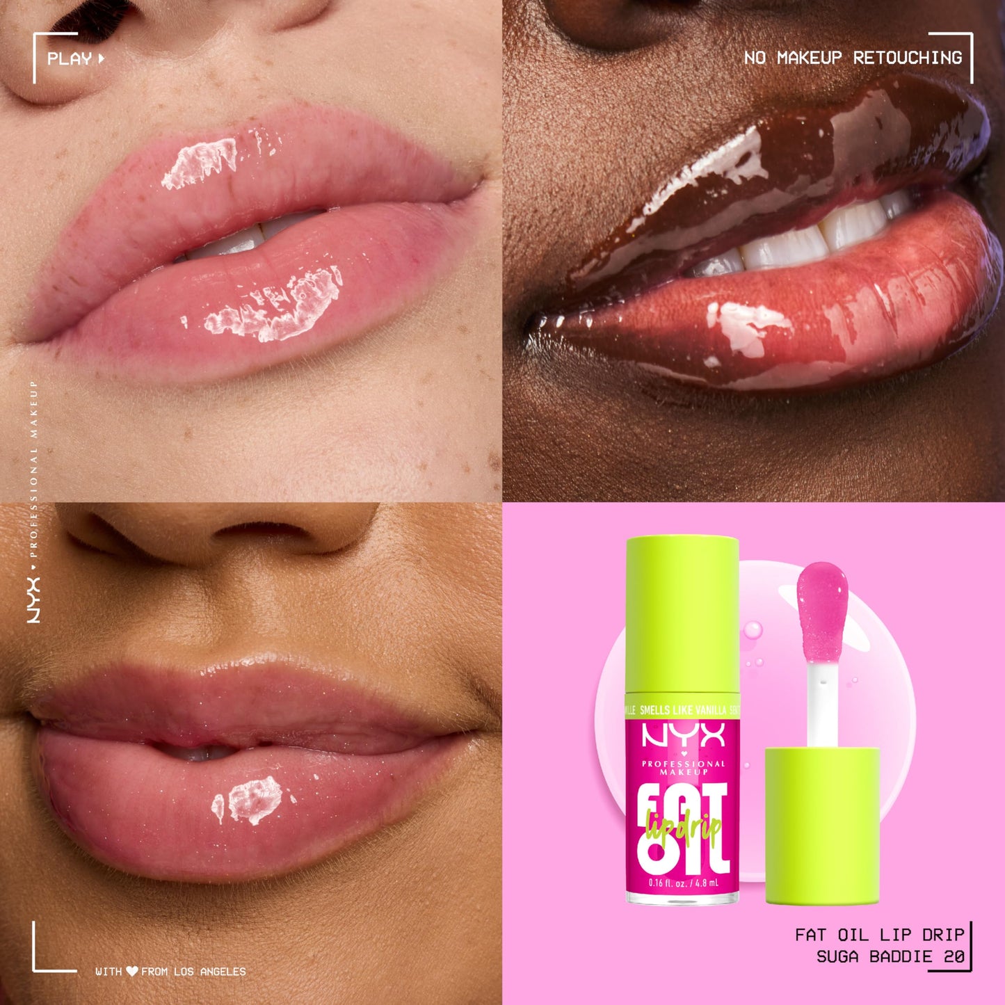 NYX PROFESSIONAL MAKEUP Fat Oil Lip Drip, Moisturizing Lip Oil Gloss, Vegan Tinted Formula, Up to 12 HR Hydration - Supermodel (Shimmering Magenta)