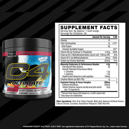 C4 Ultimate Pre Workout Powder Watermelon - Sugar Free Preworkout Energy Supplement for Men & Women - 300mg Caffeine + 3.2g Beta Alanine + 2 Patented Creatines - 20 Servings
