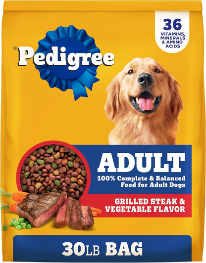 Pedigree Complete Nutrition Dry Dog Food, Steak & Vegetable, 18 lb