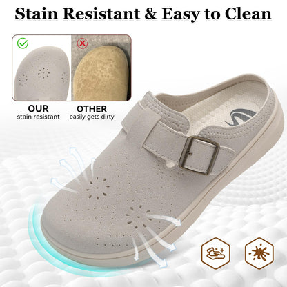 Spesoul Clogs for Women Wide Width Slip On Mules Slide On Potato Shoes Diabetic Slippers Closed Toe Zero Drop for Swollen Feet Summer Indoor Outdoor