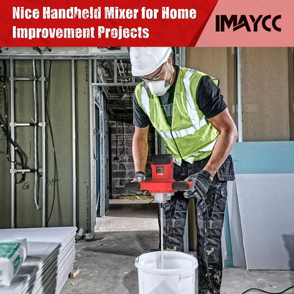 IMAYCC Handheld Cement Mixer, Portable Concrete Mixer,110V 6 Speed Mixing Drill, 2100W Drill Mixer for mud,Motar,Paint, Grout, Plaster,Thinset etc.