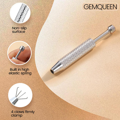 GEMQUEEN Piercing Taper Ball Grabber Tool for Changing Jewelry - 14G 16G 18G 20G Stainless Steel Flat Back Earrings Applicator Tool Threadless Insertion Pin Thread Body Piercing Kit for Ear Nose Lip