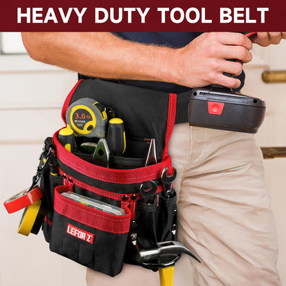 Tool Belt,Magnetic Tool Pouch,14-Pockets Tool Belts for Men,Detachable & Adjustable Tool Pouch belt for Electrician,Carpenter,Construction,Work Apron,Utility Belt,Black-Yellow