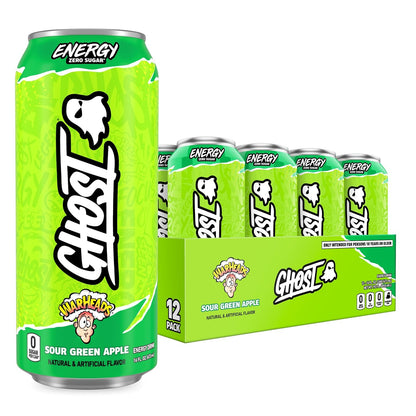 GHOST Energy Drink, Zero Sugars, 12-Pack, Cherry Limeade, 16oz | Energy & Focus Pre Workout Drink, No Artificial Colors, Gluten-Free, Vegan - 200MG Natural Caffeine, L-Carnitine, Taurine