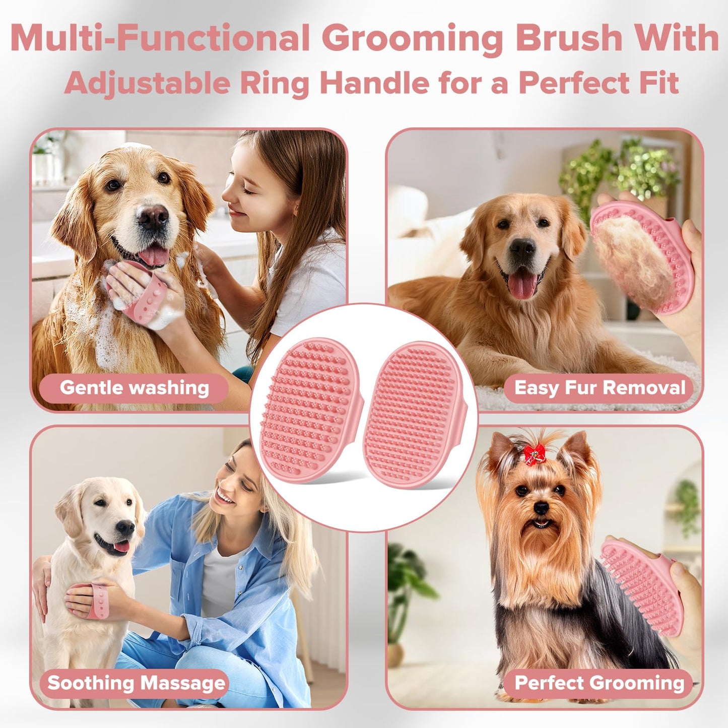 6PCS Grooming & Bath Supplies for Dogs, Cats | Dog Washing Gloves | Dog Bath Brush | Dog Shower Brush | Pet Grooming Gloves | Dog Grooming kit | Pet Supplies for Showerhead & Sprayer (Navy Blue)