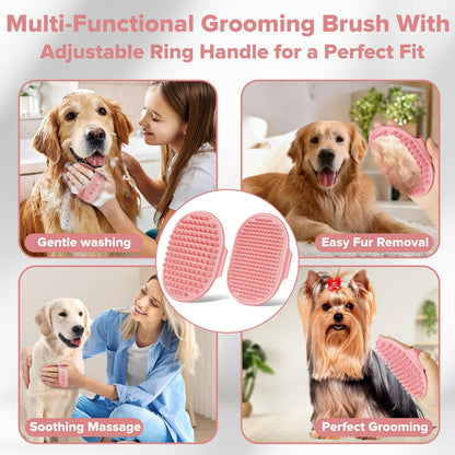 6PCS Grooming & Bath Supplies for Dogs, Cats | Dog Washing Gloves | Dog Bath Brush | Dog Shower Brush | Pet Grooming Gloves | Dog Grooming kit | Pet Supplies for Showerhead & Sprayer (Navy Blue)