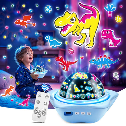 One Fire Girls Toys for Girl Gifts, 6 Films Light Projector Unicorn Toys for Girls Age 4-6, Rechargeable Night Lights for Bedroom, 360° Rotating Decor Mermaid Gifts Princess Baby Toddler Toys