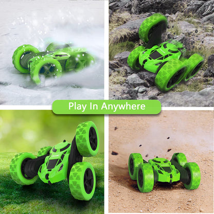 Hamdol Remote Control Car for Kids, 360° Rotating Double-Sided RC Car with LED Headlights, 4WD 2.4GHz Electric Rechargeable Toy Vehicle for Boys and Girls, Perfect Birthday