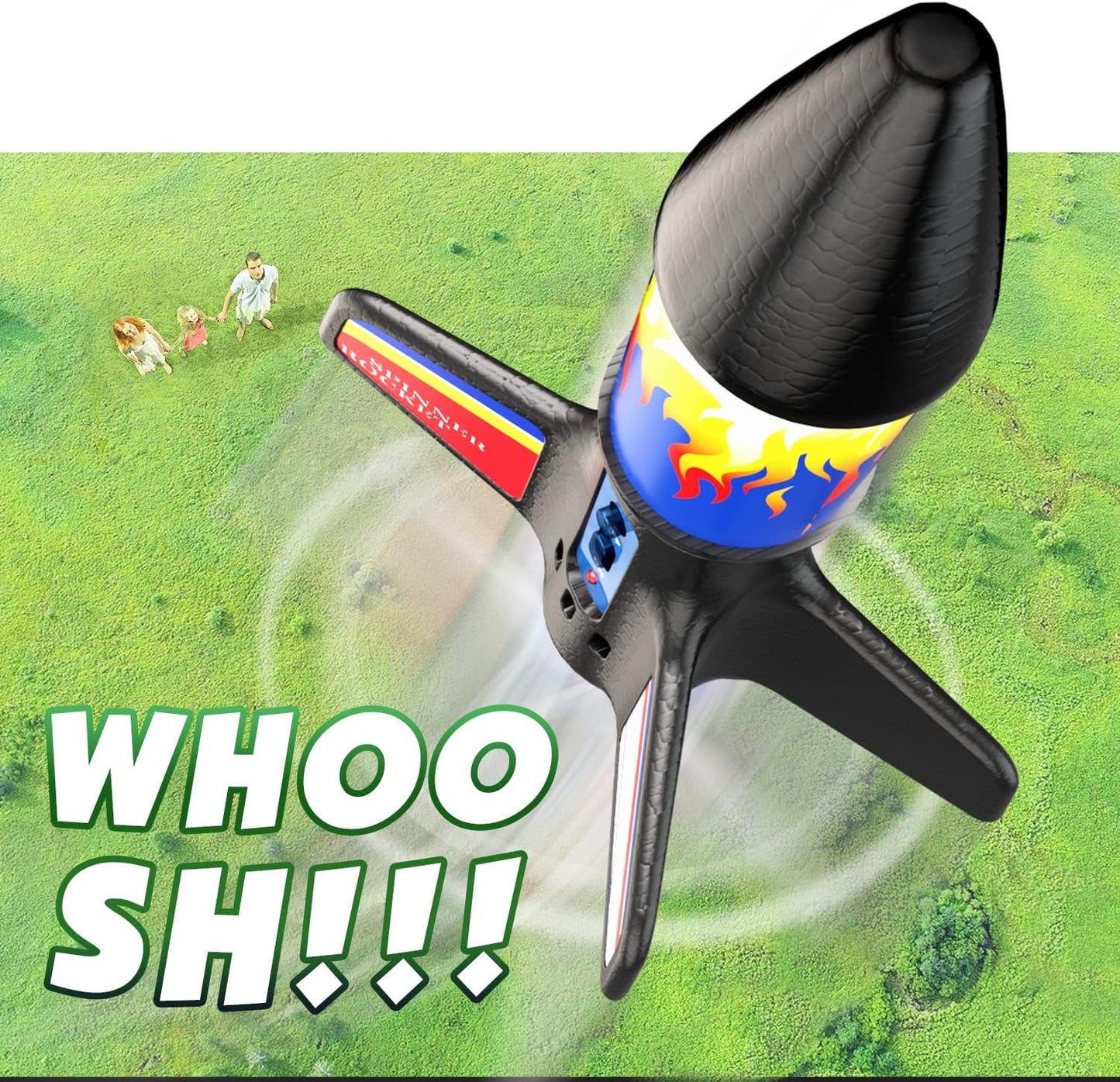 Rocket Launcher for Kids, Electric Flying Model Rocket Toy Kit | Motorized Powered Rocket with Parachute Recovery, 2 Flight Heights 85-150ft, Rechargeable Outdoor STEM Toys Gifts