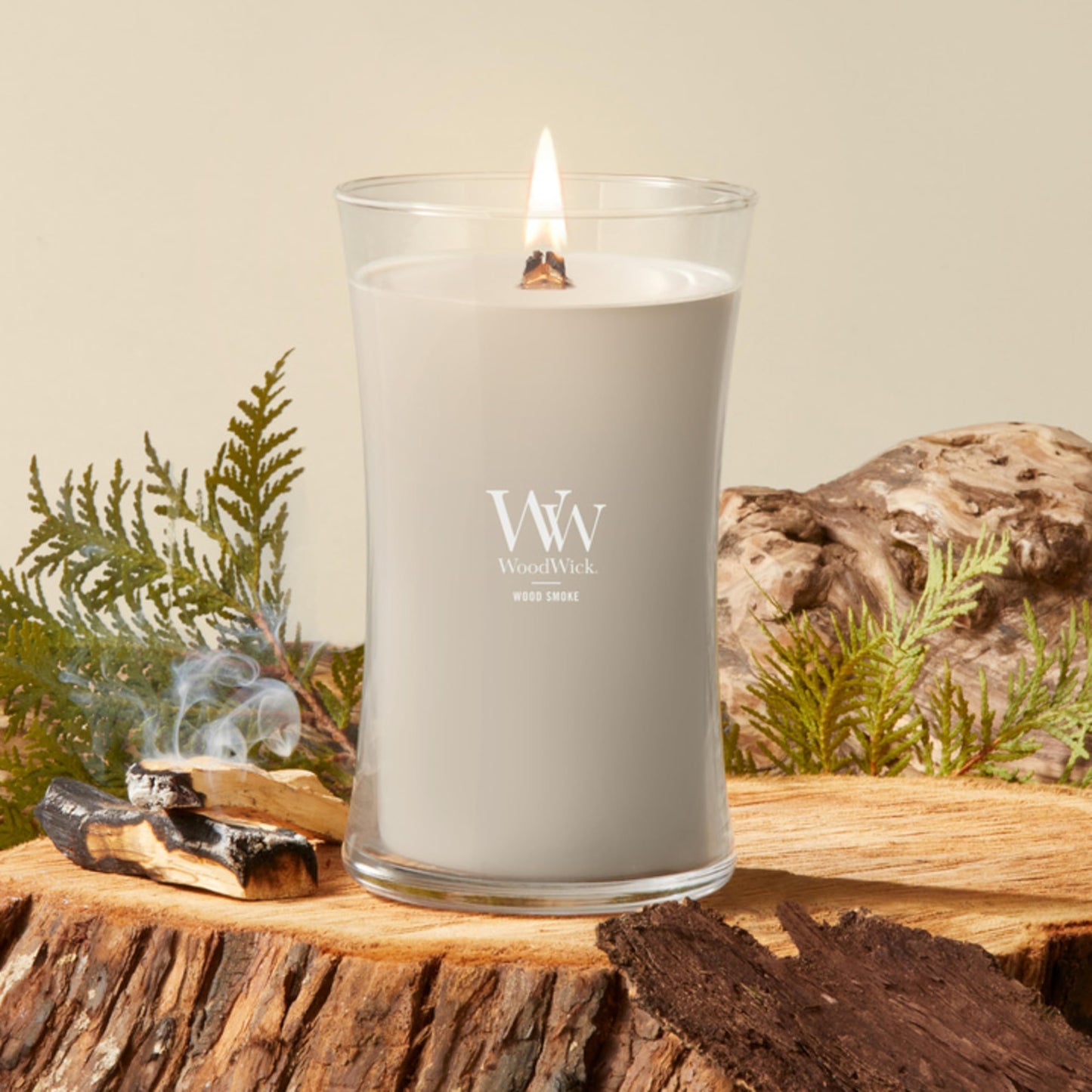 WoodWick Large Hourglass Fireside Candle, Premium Soy Blend Wax, Crackles as it burns, Perfect for Gifting, 21oz